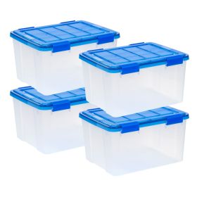 44 Qt. Plastic Storage Bins with Sealed Lids, Clear Gasket Box, Airtight Containers 4Pk