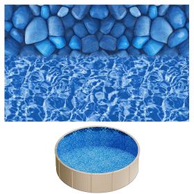 15ft Pool Liner, Round Overlap Swimming Pool Liner for 54 in Wall Height, Premium Vinyl, Easy Install with Leak-Proof Patches