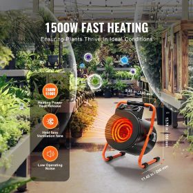 Greenhouse Heater with Thermostat, 1500W Fast Heating with Overheat Protection, 2-Speed Setting Small Grow Tent Heater