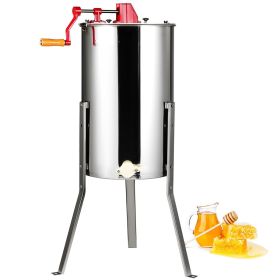 Manual Honey Extractor, 3 Frames Honey Spinner Extractor, Stainless Steel Beekeeping Extraction, Honeycomb Drum Spinner with Lid