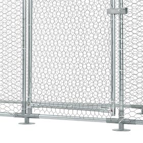 Large Metal Chicken Coop,9.8 x 3.3 x 6.6 ft, Walk-in Chicken Run House with Waterproof Cover & Sturdy Frame