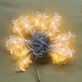 1 Roll Of Moon String Lights; Mini Star Fairy Lights For Patio Garden; Wedding Garden Decoration; Party Festival Lights; Ramadan Decorations Ligh (Quantity: 20 LEDs)