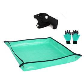 Gardening Padded Knee Pads, Digging & Planting Gloves and Potting Floor Pads (Color: BLACK)
